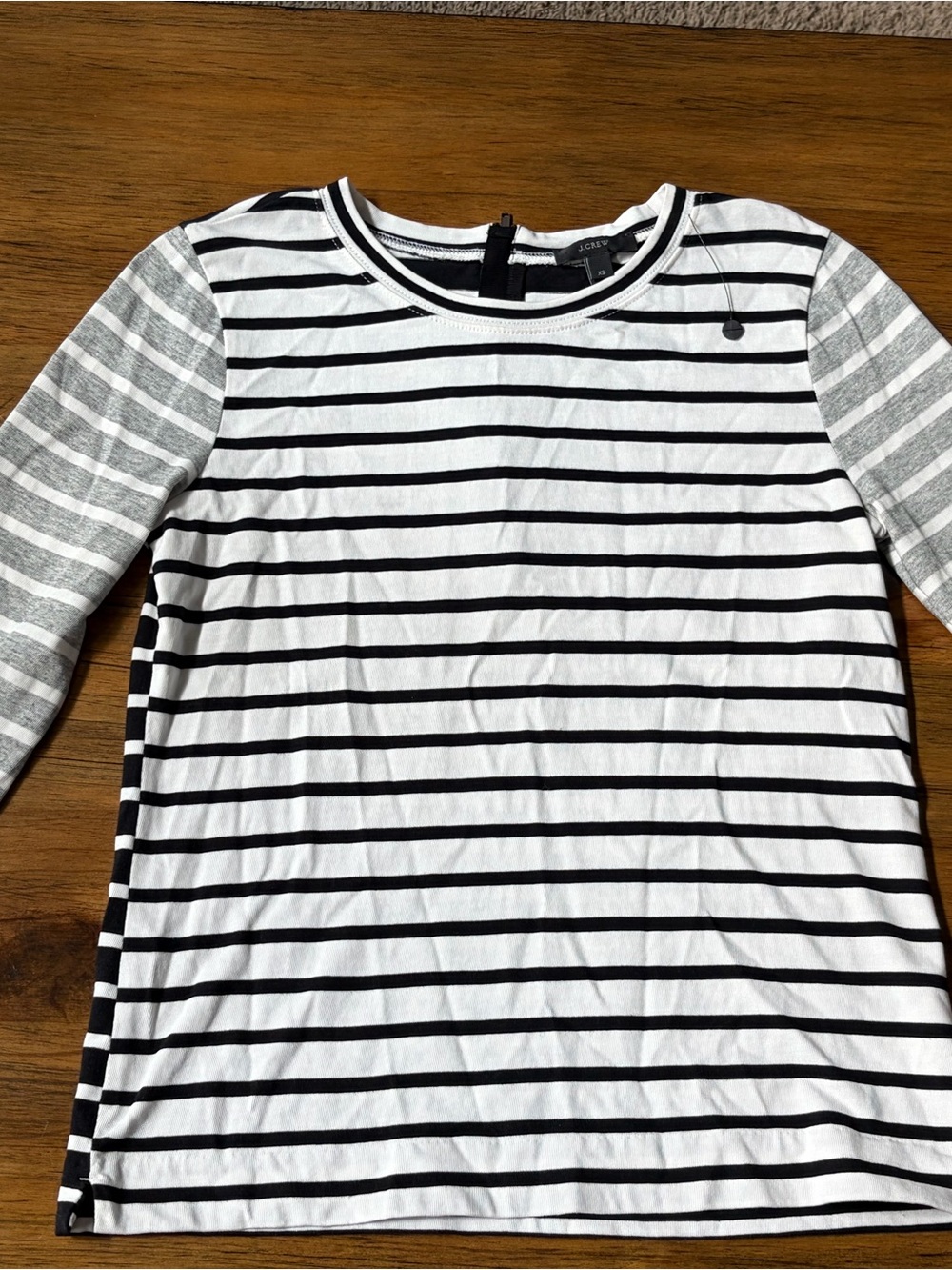 Women’s Black & White Stripe Long Sleeve Top - Brand: J. Crew